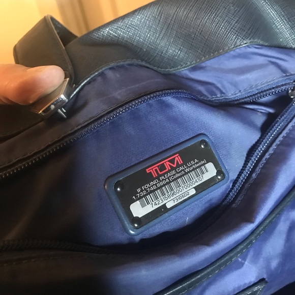 TUMI Villa Turin Black Canvas w/ Leather Trim Commute Shoulder Tote Bag #73105D2 - Picture 3 of 9